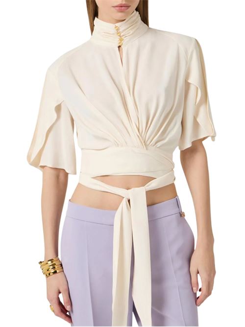 Camicia in georgette con fiocco Elisabetta Franchi | CA15862E2193